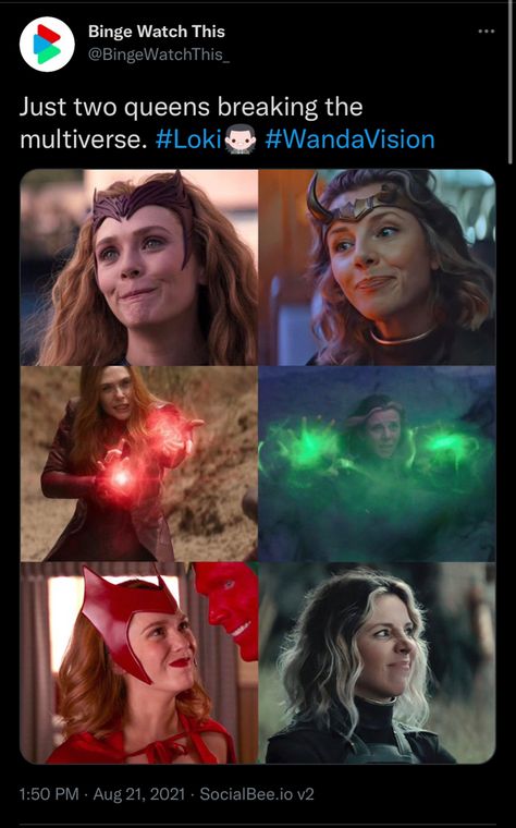 Marvel Women Art, Scarlet Witch And Loki, Wanda And Dr Strange, Loki And Wanda, Marvel Tweets, Tragic Backstory, Mcu Women, Marvel Comics Women, Marvel Loki