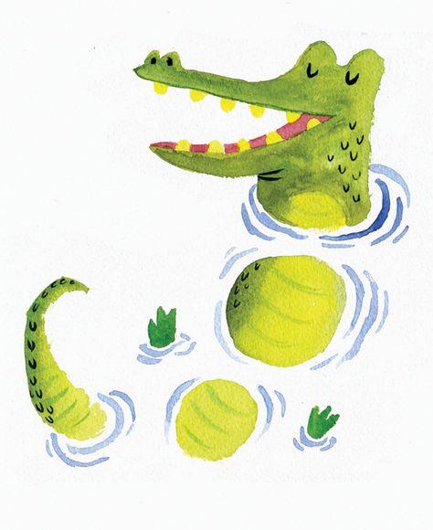 Crocodile Illustration, 강아지 그림, Art And Illustration, White Space, Childrens Illustrations, Children's Book Illustration, A Drawing, Animal Illustration, Children Illustration