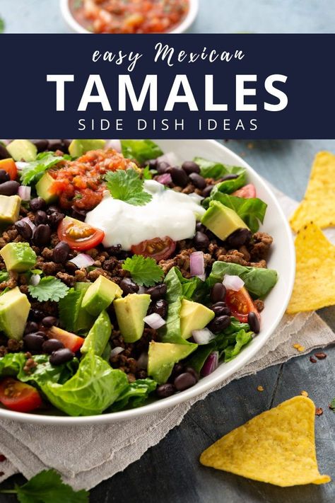 Easy tamales serving ideas, from elote street corn to Mexican cornbread, and salsa verde to seasoned black beans. Discover what to serve with tamales today. Tamale Sides Dishes, Sides For Tamales, What To Serve With Tamales, Elote Street Corn, Best Tamales, Seasoned Black Beans, Easy Tamales, Spicy Cornbread, Side Dish Ideas