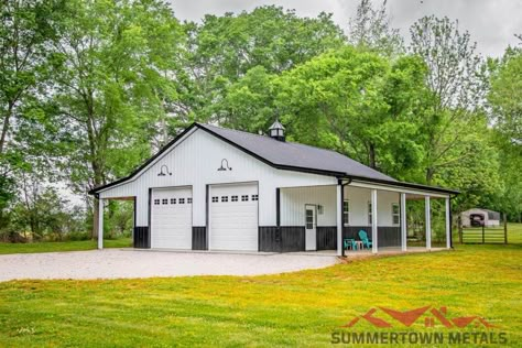 Summertown Metals – 30’x40’x12′ Residential Garage Metal Shop Building With Loft, Metal Garage Loft Ideas, Detached Garage With Bathroom, 30x40 Metal Shop, Steel Building Garages, Shop Garage Plans, Shop With Lean To On Both Sides, Pole Barn Lean To, 30x40 Garage Plans