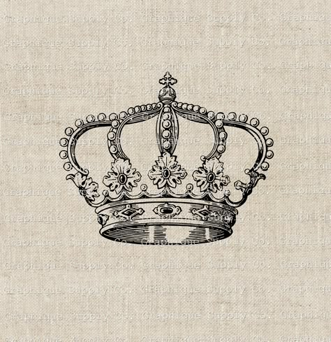 Vintage Crown Illustration, Crown Illustration Queen, Queen Crown Illustration, Vintage Graphic Art, Queen Illustration, Vintage Book Illustration, Crown Clipart, Queens Crown, Crown Graphic