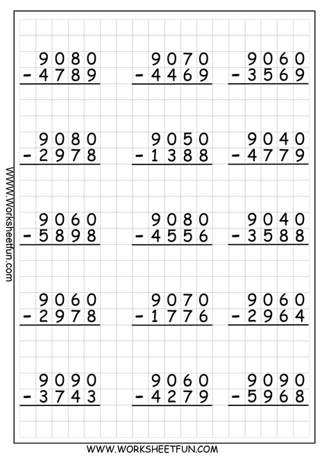 Subtraction With Regrouping – 9 Worksheets Subtraction With Borrowing, Subtraction With Regrouping Worksheets, Regrouping Subtraction, Subtraction With Regrouping, Math Addition Worksheets, Math Subtraction, 3rd Grade Math Worksheets, Subtraction Practice, Addition And Subtraction Worksheets