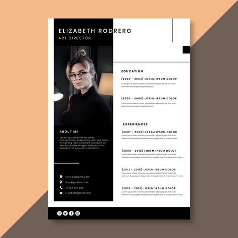 Minimalist curriculum vitae template wit... | Free Vector #Freepik #freevector #business #template #resume #cv Minimalist Cv Design, Cv Photo, Curriculum Vitae Design, Curriculum Template, Cv Original, It Cv, Cv Inspiration, Graphic Design Cv, Curriculum Vitae Template