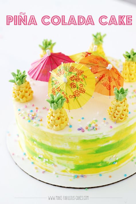 Pina Colada Cake, Pineapple Cake Recipe, Cake With Buttercream, Yoghurt Cake, Buttercream Flower Cake, Cake Blog, Simple Cake, Pineapple Cake, Cake Fillings