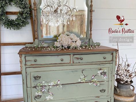 Cottagecore Furniture, Cottage Core Bedroom, French Provincial Decor, Rustic Farmhouse Furniture, Hand Painted Dressers, Rustic Dresser, Cottage Core Decor, Dresser Cabinet, Trash To Treasure