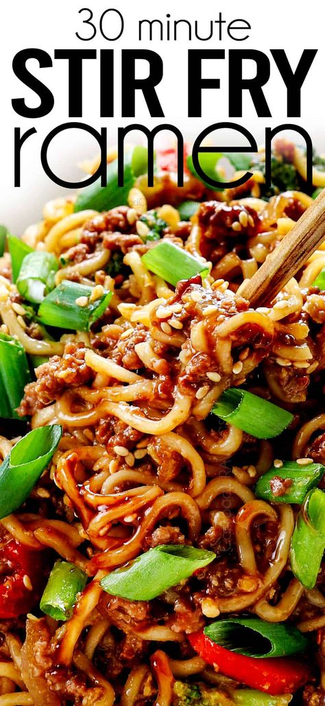 Sweet Chili Ramen Noodle Recipes, Saucy Ramen Noodle Recipes, Stir Fry Ramen Noodles, Ramen Noodle Stir Fry, Fried Ramen, Vegetarian Stir Fry, Pork Ramen, Easy Ramen, Ramen Stir Fry