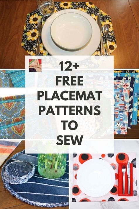 Placemats To Sew, Free Placemat Patterns, How To Make Placemats, Easy Placemats, Quilted Placemat Patterns, Placemat Patterns, Diy Placemats, Place Mats Quilted, Placemats Patterns