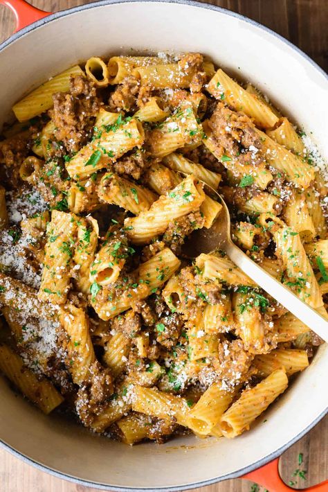 Bolognese Rigatoni, Braised Short Rib Ragu, Pasta Craving, Rigatoni Bolognese, Short Rib Ragu, Lasagna With Cottage Cheese, Ragu Pasta, Pasta And Sauce, Beef Short Rib Recipes