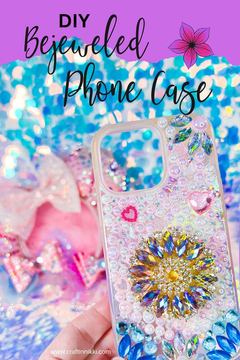 Fabulous DIY Bejeweled Phone Case by Craftin with Nikki Blog Phone Case Tutorial, Bedazzled Phone Case, Sequins Diy, Diy Case, Bling Phone Case, Fabulous Diy, Diy Phone, Taylor Swift Style, Diy Phone Case