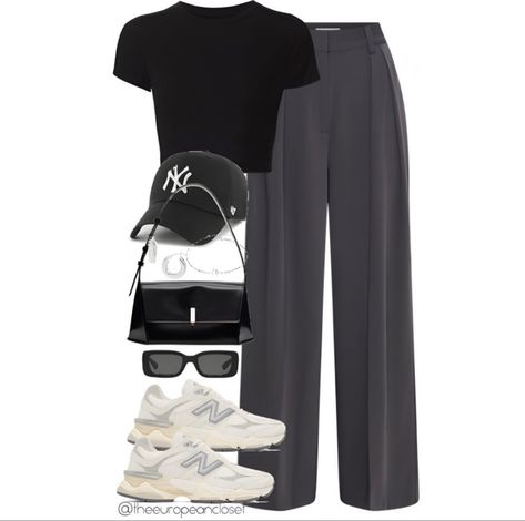 Grey Pants Outfit, Casual Outfit Inspiration, Everyday Fashion Outfits, Casual Day Outfits, Wear Or Tear, Elegante Casual, Easy Trendy Outfits, Baggy Pants, Modieuze Outfits