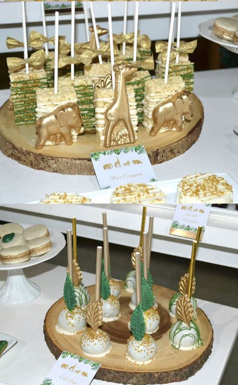 Jungle Cake Pops, Gold Safari Baby Shower, Safari Baby Shower Cake, Safari Baby Shower Boy, Jungle Safari Baby, Jungle Safari Baby Shower, Jungle Thema, Baby Shower Safari Theme, Lion King Baby Shower