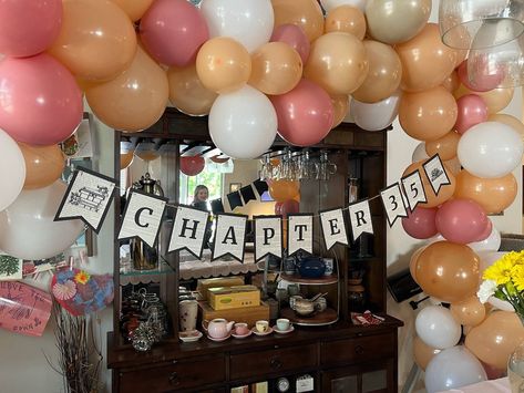 Custom Book Themed Birthday Banner | Next Chapter Banner | Black and White Book Birthday Banner | Bookish Party Decor | Bookworm, Book Lover by HitTheRoadJacki on Etsy Book Themed Photo Booth, Book Club Birthday Party, Bookish Party Ideas, Book Birthday Party Theme Adult, Book Themed Birthday Party For Adults, Bookish Birthday Party, Book Birthday Party Theme, Library Themed Party, Book Themed Party Decorations