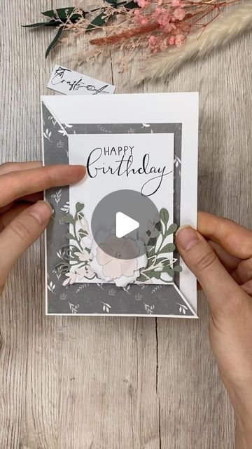 Unusual Cards Ideas, Birthday Greeting Cards Diy, Ideas For Card Making, Diagonal Fun Fold Card, 2024 Stampin Up Card Ideas, How To Make Cards Handmade, Birthday Card Tutorials, Folding Cards Ideas, Stamped Birthday Cards