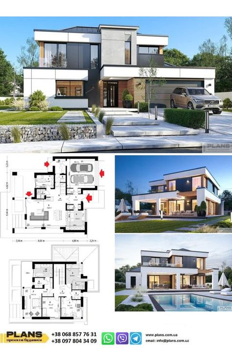 This 3 bedroom, 2 bathroom Modern house plan features 2,463 sq ft of living space. PLANS Houses of Projects offers high-quality plans from professional architects and home designers across the country with a best-price guarantee. Our extensive collection of house plans are suitable for all lifestyles and is easily viewed and readily available when you begin the process of building your dream home. ✅ Modern Mansion Design Plans, Modern Floor Plans Luxury, Modern House 2 Floor, 2 Storey House Design Modern Floor Plans 4 Bedrooms, 3 Bedroom Home Floor Plans Modern, Villa Plan 2 Floor, Dream House Plans Luxury Modern, Modern House Plans 2 Storey, Four Bedroom House Plans Modern