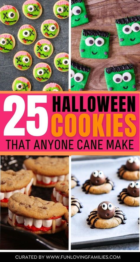 Need some Halloween cookies that look amazing but are deceptively easy to make? Check out these amazing Halloween cookie recipes that are sure to impress. You'll find eyeball cookie ideas, iced sugar cookies, monster cookies, candy corn cookies and more. #halloween #halloweencookies #halloweentreats Halloween Cookies Recipes, Easy Halloween Cookies Recipes, Zombie Cookies, Easy Halloween Cookies, Halloween Deserts, Candy Corn Cookies, Halloween Cookie Recipes, Traditional Halloween, Halloween Cookies Decorated