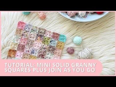 Join As You Go Crochet Squares, Scrap Yarn Blanket, Mini Granny Squares, Mini Skein Projects, Knit Stitch Patterns Cables, Paw Crochet, Crochet Washcloth Free, Joining Granny Squares, Crochet Blanket Stitch Pattern