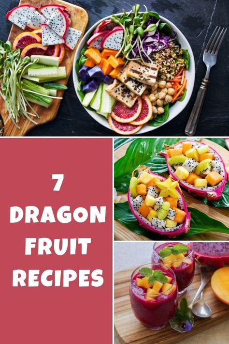 When you want beautiful food, the speckled white or red flesh of dragon fruit will enhance the texture and flavor of so many dishes. Check out this list of dragon fruit recipes. White Dragon Fruit Recipes, Dragon Fruit Overnight Oats, Dragon Fruit Jam Recipe, Dragon Fruit Jelly, Dragon Fruit Recipes, Fruit Jelly Recipe, Dragon Fruit Juice, Dragonfruit Recipes, Dragon Fruit Smoothie Bowl