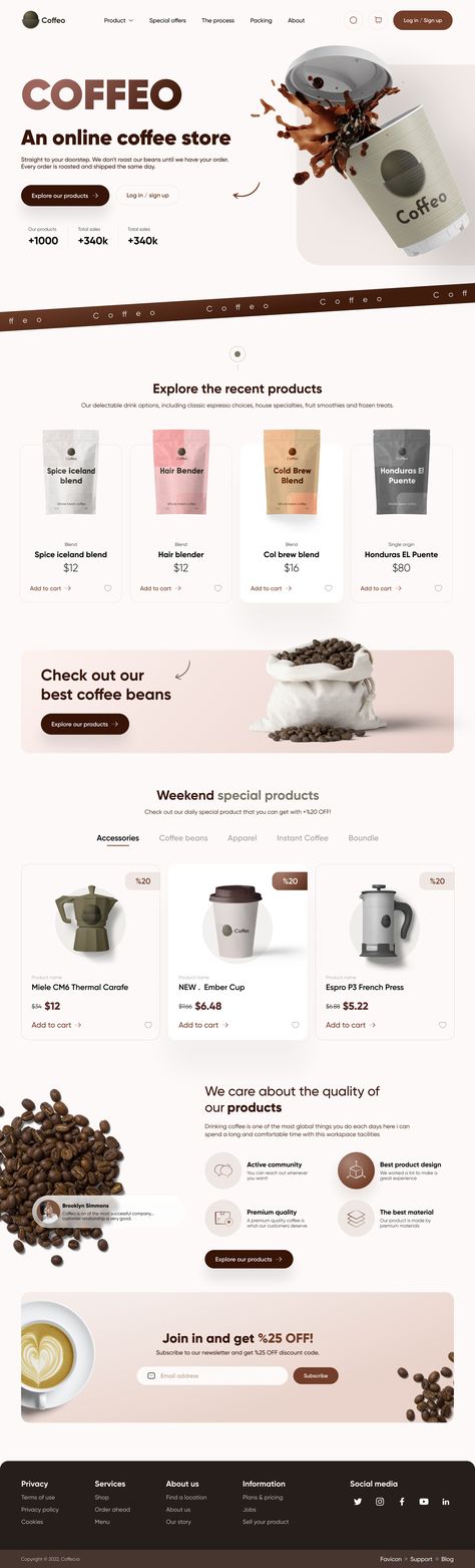 Coffee Websites Design, Online Coffee Business, Coffee Shop Landing Page Design, Coffe Web Design Website, Website Design Coffee Shop, Coffee Shop Website Design Inspiration, Cafe Website Design Layout, Web Design Ideas Creative, Coffee Website Design Inspiration