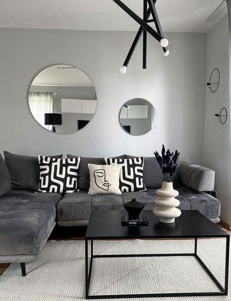 Living Room Color Combination, Living Room Decor Gray, Apartment Living Room Design, Black Living Room, Home Design Living Room, Ideas Living Room, Apartment Decor Inspiration, Decor Home Living Room, Apartment Inspiration