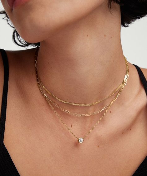 Necklaces for Women | Mejuri Mejuri Necklace, Silver Diamond Necklace, Bezel Necklace, Diamond Jewelry Necklace, Vs Diamond, 14k Gold Necklace, Layered Jewelry, Single Earring, Stylish Jewelry