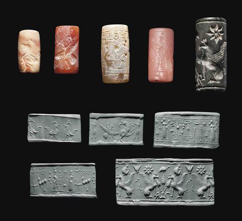 Labyrinth Goblins, Cylinder Seal, Sacred Tree, Archaeological Discoveries, Mesopotamia, Trade Beads, Historical Artifacts, Objet D'art, Ancient Civilizations