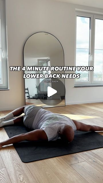 Anthony Green | Mobility on Instagram: "4 minute low back pain mobility routine   Experiencing lower back pain and stiffness? This quick routine might help relieve the discomfort.  Try these 4 exercises to improve lumbar spine mobility and core strength. Enhancing spine mobility is a great way to reduce or prevent tension and pain. Improving core stability will help enhance lumbar spine stability by strengthening the muscles surrounding your lumbar spine, which can also help reduce and prevent lower back pain.  Let me know how this routine feels!" Lower Spine Pain Relief, Exercise For Lower Back Pain Relief, Lumbar Lordosis, Spine Mobility, Stretches For Lower Back Pain, Mobility Routine, Strengthen Core Muscles, Hip Stretch, Low Back Pain Relief