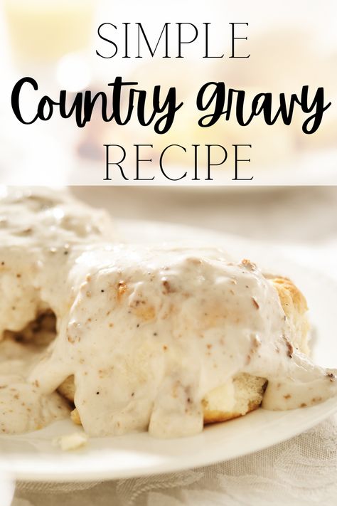 I can almost guarantee you already have the 5 simple ingredients you need to make this simple country gravy recipe! It only takes 10 minutes and it's super easy! #countrygravyrecipe #whitecountrygravyrecipe #HowTOMakeGravy #BrunchRecipe #SumdayMorningRecipe White Country Gravy Recipe, Breakfast Gravy Recipe, Yogurt Sauces, Homemade White Gravy, Country Gravy Recipe, White Gravy Recipe, Homemade Gravy For Biscuits, Country Sausage Gravy, Best Biscuits And Gravy