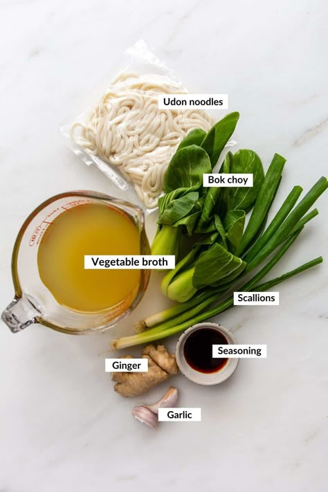 Vegan Udon Noodle Recipe, Veggie Udon, Udon Soup Recipe, Vegan Udon Noodles, Vegan Udon, Vegan Noodle Soup, Chicken Udon, Udon Noodles Recipe, Asian Soup Noodle