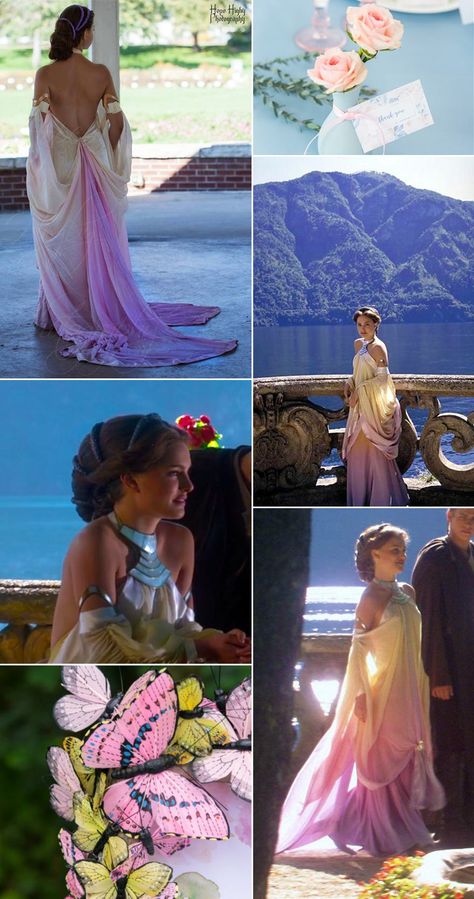 Padme Rainbow Dress, Star Wars Themed Dress, Padme Naboo Dress, Padme Amidala Lake Dress, Padme Amidala Wedding Dress, Naboo Wedding, Padme Wedding Dress, Padme Amidala Clone Wars, Padme Lake Dress