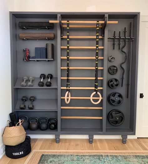 How We Built This: Our Home Gym Gym Painting, Ruang Gym, Workout Room Home, Diy Home Gym, Basement Gym, Gym Room At Home, Gym At Home, Home Gym Decor, Seni Dan Kraf