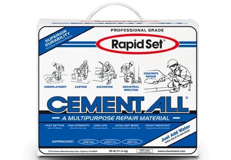 cts-rapid-set-cement-all Repairing Concrete Steps, Cement All, Repair Cracked Concrete, Patio Repair, Concrete Repair Products, Driveway Repair, Concrete Repair, Concrete Resurfacing, Bob Vila