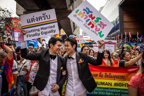 Bangkok Pride Festival Celebrates LGBTQ Community Marriage Registration, Pride Festival, Sports Magazine, Love Cover, Marriage Equality, Marriage Certificate, History Of Science, Pride Parade, Health Business