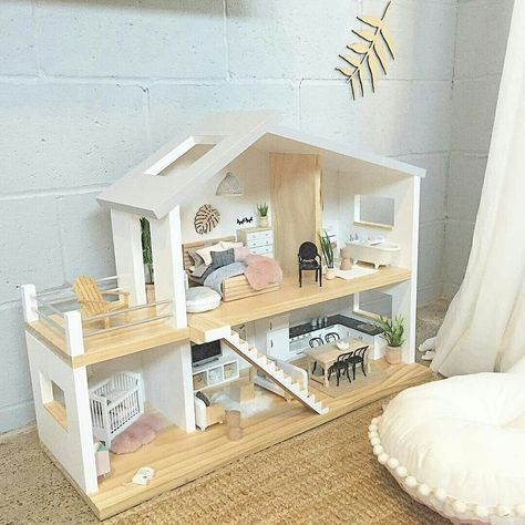 Modern dollhouse inspiration, DIY dollhouse furniture, modern dollhouse furniture to buy @pretty_little_minis www.prettylittleminis.com (make your own dollhouse furniture, dollhouse reno, dollhouse makeover, dollhouse ideas, Ikea Flisat, scandi dollhouse) Makeover Dollhouse, Dollhouse Furniture Plans, Dollhouse Makeover, Ikea Dollhouse, Ikea Flisat, Dollhouse Inspiration, Modern Dolls House, Modern Dollhouse Furniture, Doll House Plans