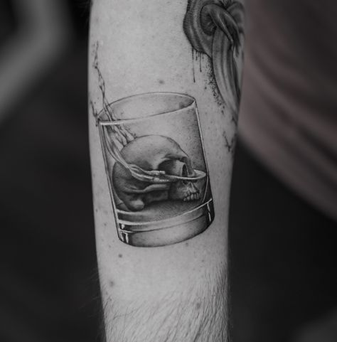 Mixology Tattoo, Trippy Tattoo Ideas, Trippy Tattoo, Thumb Tattoos, Art Composition, Dark Art Tattoo, Side Tattoos, Book Tattoo, Next Tattoo