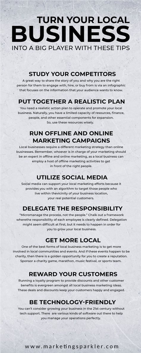 If you own a local business, you can use a combination of offline and online marketing tactics to scale your business. Your tactics must be customized to the type of business and the preference of the demographics you serve. Read on to go through the eight local business expansion and marketing ideas given here. These are curated for people like you, who want to create a different identity amongst their counterparts. Business Expansion, Local Marketing, Infographic Marketing, Marketing Tactics, Own Boss, Action Plan, Local Business, Leadership Development, Marketing Ideas