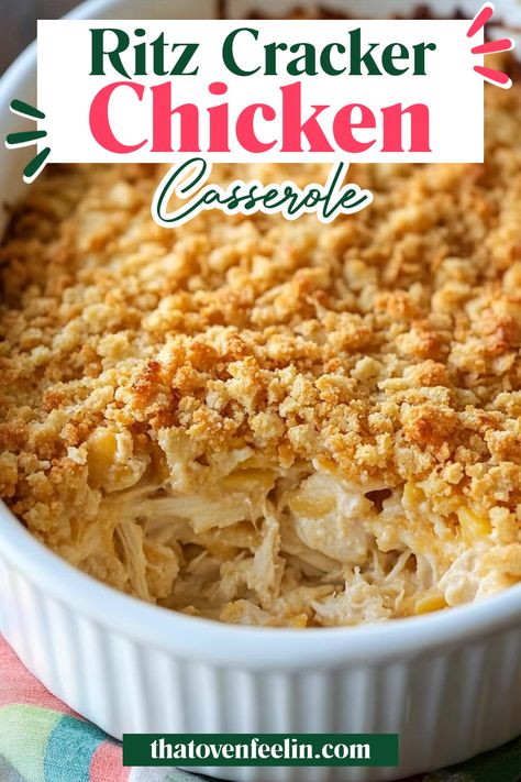 Dinner Ideas Chicken Casserole, Chicken Ritz Casserole Recipes, Best Chicken Casserole Recipes Easy Dinners, Chicken Tenders Recipes Casseroles, Chicken Lynn Casserole, Ritz Cracker Chicken Casserole Recipes, Glorified Chicken Casserole, Chicken With Ritz Crackers Casserole, Casserole Dish Desserts