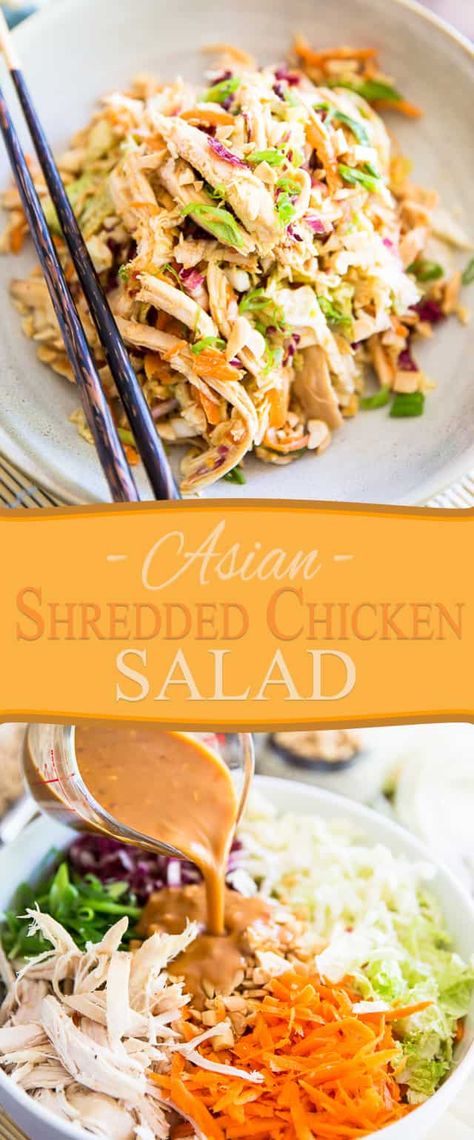 Asian Shredded Chicken, Shredded Chicken Salad, Shredded Chicken Salads, Shredded Chicken Recipes, Asian Flavors, Healthy Foodie, Paula Deen, Chicken Salad Recipes, Shredded Chicken