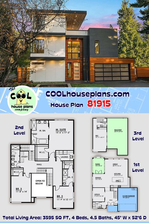 Small Three Story House Plans, Three Floor House, Informal Dining, New Modern House, Three Story House, Beach House Plan, Sims Inspiration, Recreation Room, Sims Houses