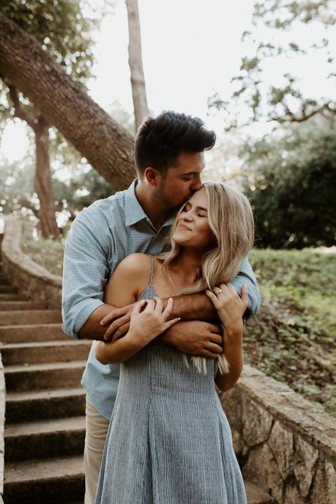 Texas Couple Photoshoot, Engagement Photos Standing, Engagement Photoshoot Ideas Elegant, Engagement Photos Short Hair, Couples Sitting Down Poses, Couple Photo Inspiration, Rural Engagement Photos, Dancing Engagement Pictures, Forest Preserve Engagement Photos