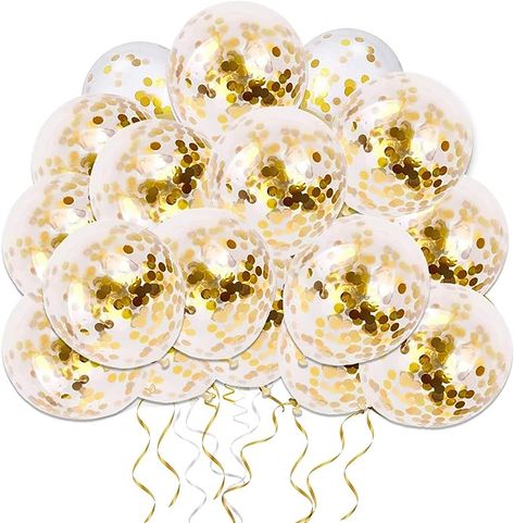 Amazon.com: 50pcs Gold Confetti Latex Balloons, 12 inch Gold Balloons with Golden Paper Dots for Graduation Wedding Birthday Baby Shower Party Decorations : Home & Kitchen Friendsgiving Decorations, Rose Gold Party Decor, Glitter Balloons, Graduation Party Planning, Gold Confetti Balloons, Rose Gold Confetti, Paper Confetti, Rose Gold Party, Confetti Dots