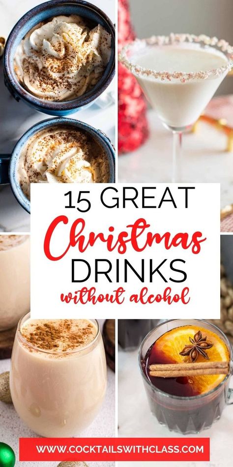 Christmas drinks without alcohol Non Alcoholic Drinks For Christmas Party, Crockpot Drinks Christmas, Holiday Drinks Nonalcoholic Christmas, Non Alcoholic Holiday Drinks, Cocktails Without Alcohol, Christmas Non Alcoholic Drinks, Holiday Drinks Nonalcoholic, Non Alcoholic Christmas Drinks, Christmas Dessert Drinks