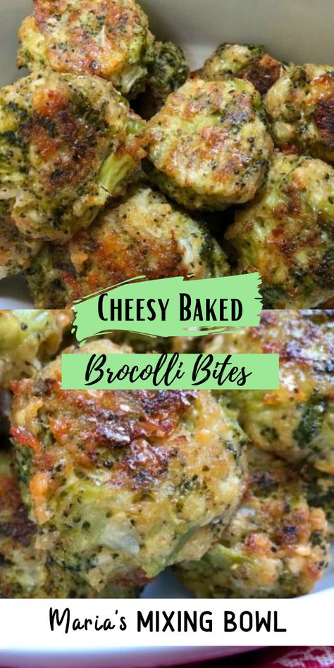 So simple to make. Everyone will love these cheesy baked broccoli bites!  Great appetizer and snack. #broccolirecipe #easyappetizer Broccoli Bread, Broccoli Cheddar Bites, Cheesy Broccoli Bites, Broccoli Cooked, Half Recipe, Broccoli Cheese Bites, Baked Broccoli, Broccoli Bites, Cheesy Broccoli