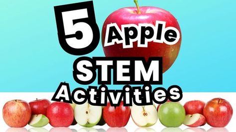 Johnny Appleseed Stem Activities, Apple Stem Activities Kindergarten, Stem Food Activities, September Stem Activities, Fall Stem Activities Elementary, Apple Stem Activities, Back To School Stem, Apple Newton, Activities For Back To School