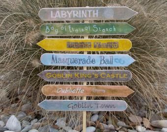 Labyrinth | Etsy CA Labyrinth Ball, Labyrinth Movie, Goblin King, Movie Themes, Movie Party, Rugged Look, Sign Post, Masquerade Ball, Enchanted Forest