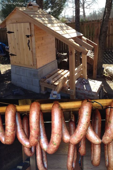 This awesome DIY smokehouse is an incredible addition to any meat-lover's backyard. Here's everything you need to know to make one for your backyard. Backyard Smokehouse, How To Make A Smoker Diy, Diy Meat Smoker, Diy Smokehouse, Smokehouse Plans, Cold Smoker, Home Made Smoker, Build Your Own Smoker, Small Smoker