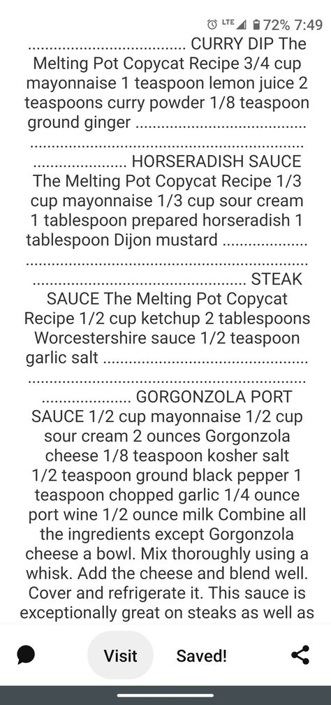 Melting Pot Gorgonzola Sauce, Gorgonzola Port Sauce Melting Pot, Gorgonzola Dip, Melting Pot Recipes, Low Sodium Snacks, Gorgonzola Sauce, Gorgonzola Cheese, Prepared Horseradish, Fondue Recipes