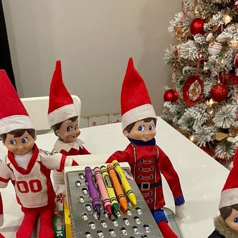 Mommyglitter 💗 EST Oct 2017🇨🇦 on Instagram: "The Elves and their love of sweets …. Today they are turning crayons into candy. Lots of smiles here. @crayola_canada @crayola @skittles #elf #elfontheshelf #elfontheshelfideas #crayons #crayola #skittles #rainbow #potofgold #makingcandy" Elf On The Shelf Crayon Skittles, Elf On The Shelf Skittles Rainbow, Elf On The Shelf Ideas Skittles, Skittles Elf On The Shelf, Elf Skittles Rainbow, Elf Skittles, Elf On The Shelf Skittles, Skittles Rainbow, November 8