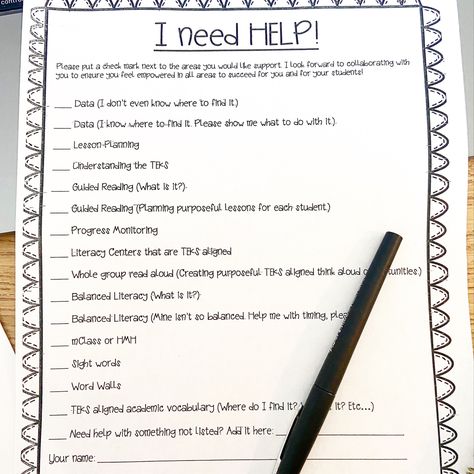 “I need HELP!” Checklist for teachers! I am excited to help this new to me group of educators develop into master scientists of reading instruction this school year! Mentoring New Teachers, Instructional Coaching Menu Teachers, Lead Teacher Ideas, Instructional Coaching Menu, Principal Planner, Curriculum Coach, Instructional Coach Office, School Leadership Principal, Math Instructional Coach