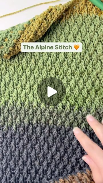 Kylee Keller on Instagram: "The Alpine stitch has soooo much texture!  If you want to learn this stitch, comment ALPINE for the tutorial! 🧡🤎💚  #crochet #crocheter #crochetpatterndesigner #crochetstitch #crochetaddict #crochetstitchtutorial #alpinestitch #crochetlove #crochetersofinstagram #fallcrochet" Crochet Stitches Patterns Diagram Charts, Alpine Stitch Crochet Blanket, Alpine Crochet Stitch, Chrochet Gifts, Alpine Stitch Crochet, Knit Stitch Patterns Texture, Alpine Stitch, Granny Stitch, Tutorial Crochet