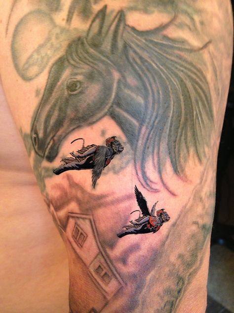 Flying monkeys Flying Monkey Tattoo, Flying Monkeys Wizard Of Oz, Wizard Of Oz Tattoo, Oz Tattoo, Monkey Tattoo, Monkey Tattoos, Flying Monkeys, Scary Tattoos, Flying Monkey